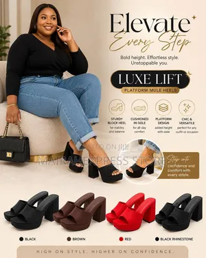 Luxe Lift Platform Mule Heels Sizes: 37 - 42
