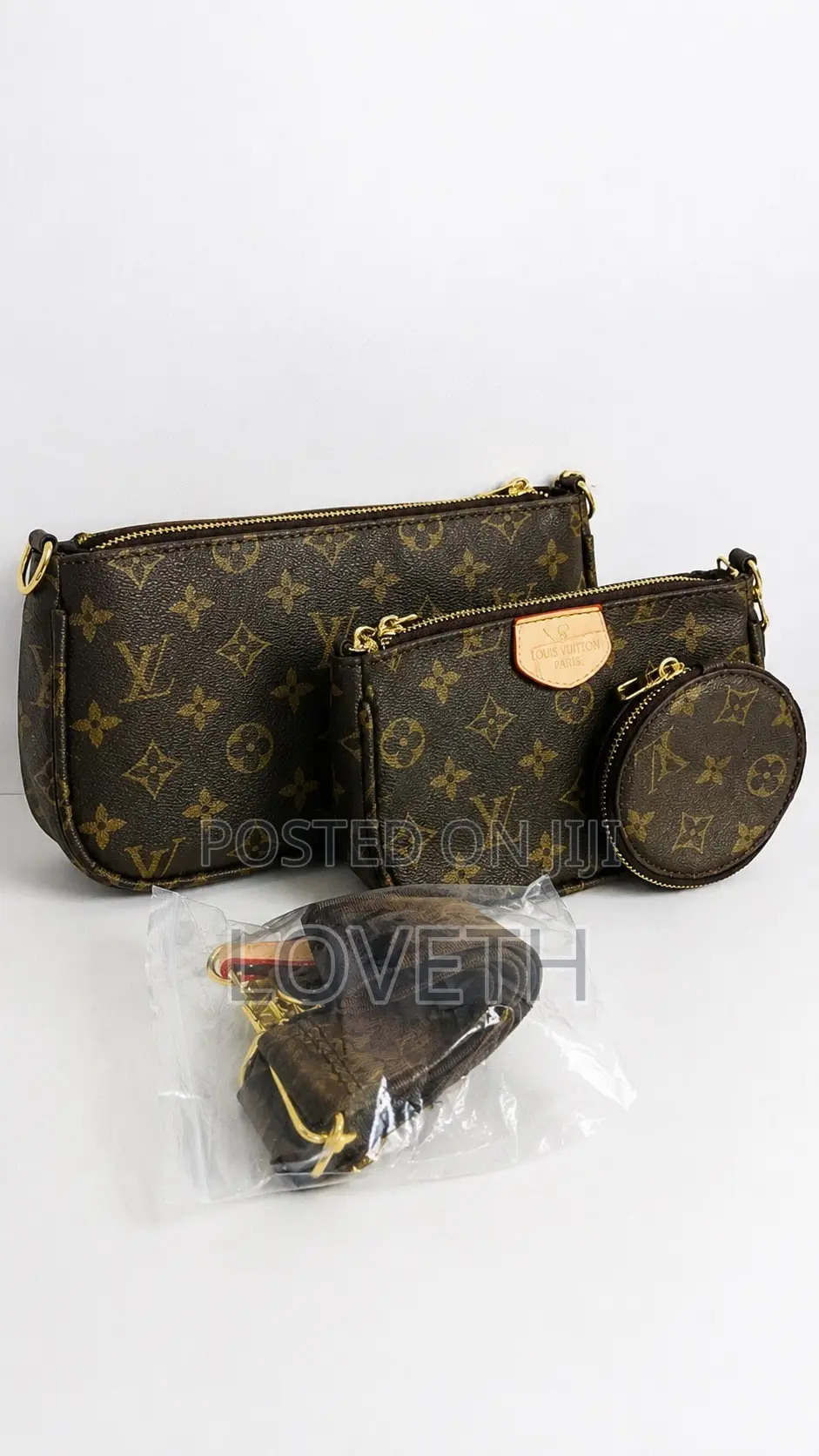 LV-style 3-Piece Handbag Set