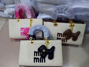 Woven Min Min Tote Bag With Leather Handle