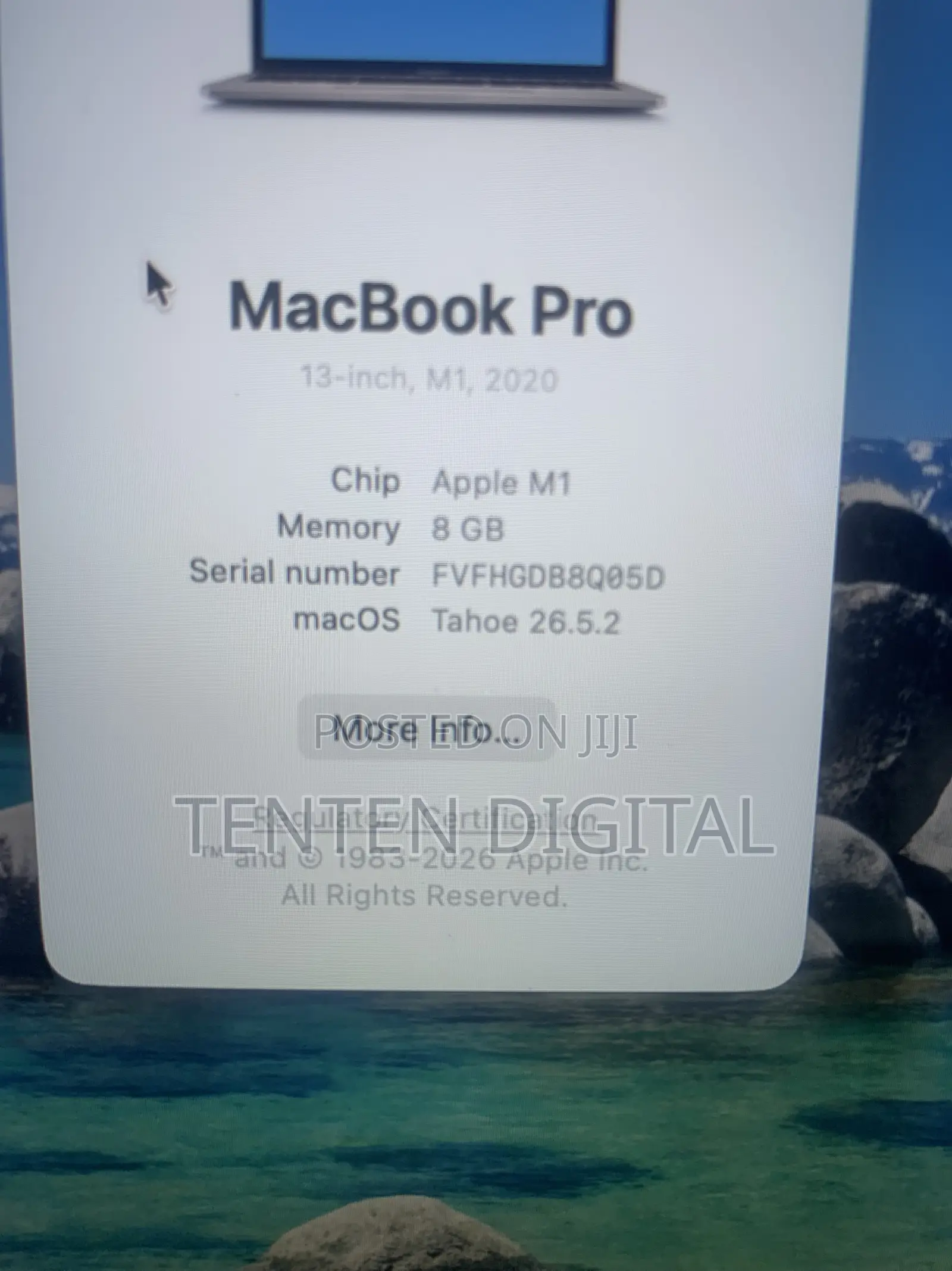 Laptop Apple MacBook Pro 2020 M1 8GB Apple M1 SSD 256GB