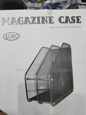 2-Tier Metal Mesh Magazine Case / File Holder - Office Desk Organizer