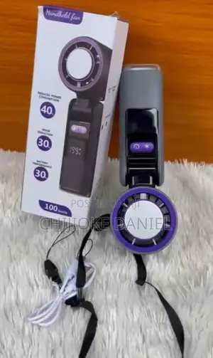Portable Handheld Fan With Ice Cooling Foldable