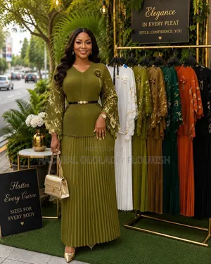 Elegant Women Miyaki Skirt and Blouse