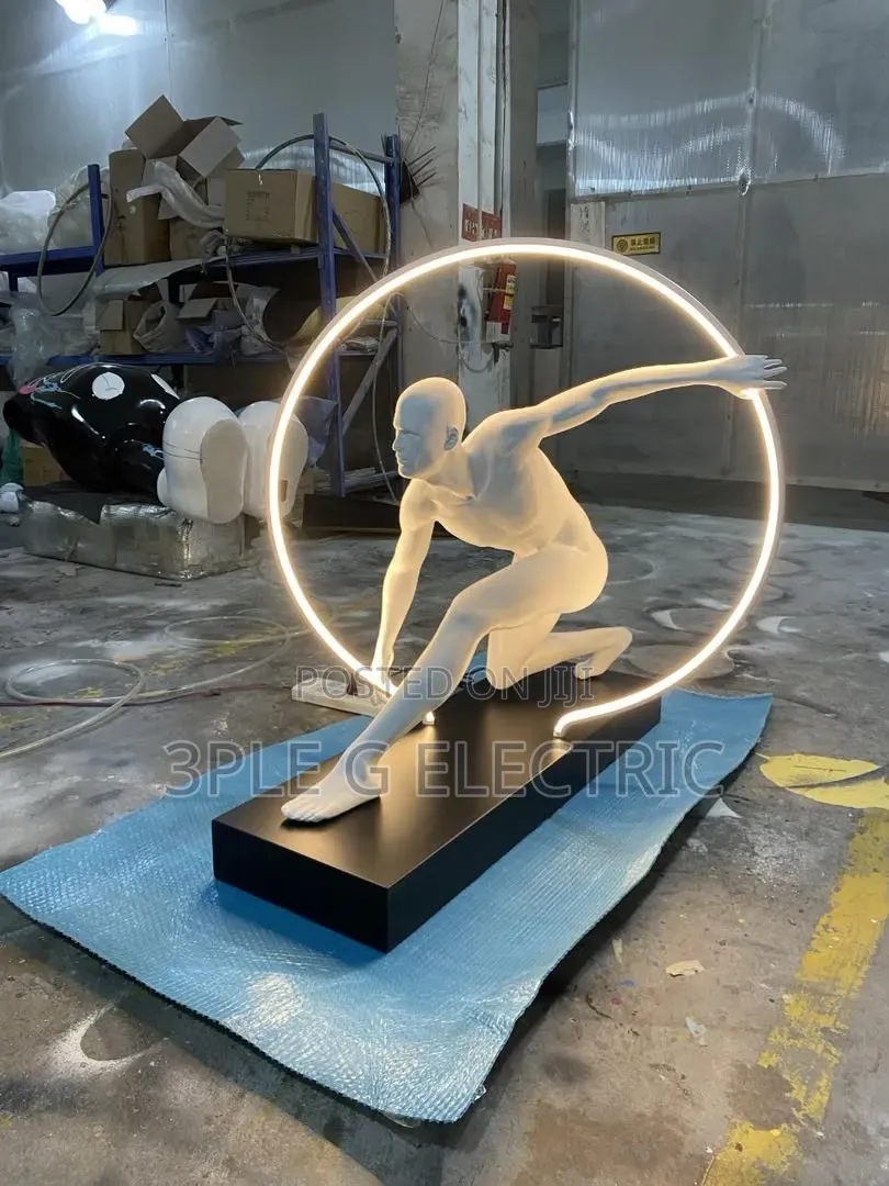 Running Man White Body Humanoid Sculpture Lamp