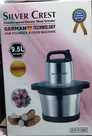 Silver Crest 9.5L Double-Speed Electric Meat Grinder, Yam Pounder   .