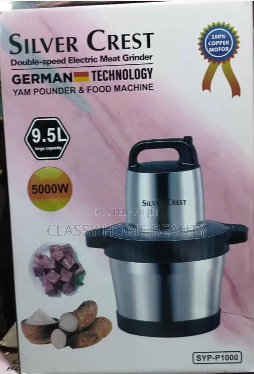 Silver Crest 9.5L Double-Speed Electric Meat Grinder, Yam Pounder   .