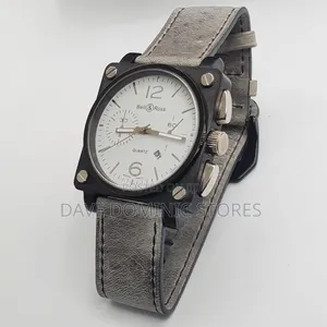 Original Quality Bell & Ross Male Watch 
Leather Strap 
Battery Power