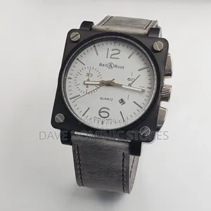 Original Quality Bell & Ross Male Watch 
Leather Strap 
Battery Power