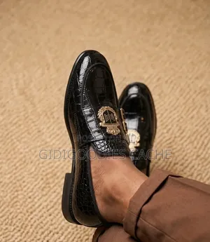 Black Patent Textured Loafers Size 40-45