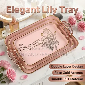 3 Sets Acrylic Serving Trays