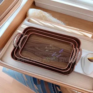 3 IN 1 Fruit Tray Set Imitation Wood Grain