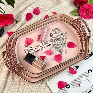 3 Sets Acrylic Serving Trays With Golden Hand