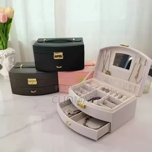 2-Layer Jewelry Box – Travel Organizer for Rings Earrings Necklaces