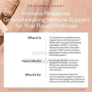 Ahcc Immune Response 1g Ahcc Per Serving, Immune Support 20 Capsul