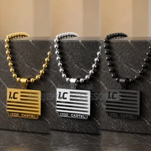 Iyoo Cartel/ "I.C" Pendant Necklace Ball Chain/ Bead Chain for Men