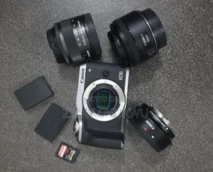 Canon M6 Mark II + Kit Lens, 50mm Lens, EF Mount, 2 Batteries, 128gb