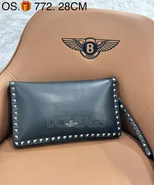 Luxury Black Rockstud Unisex Clutch Bag