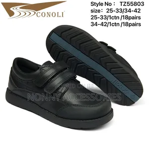 Kids Back to School Conoli Black Shoe 24 - 38