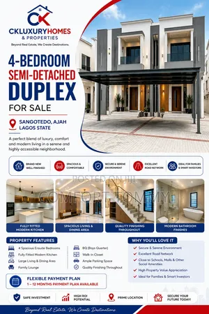4bdrm Duplex in Sangotedo, Lagos Island / Lagos Island for sale