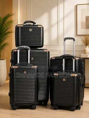 Premium 5-Piece Black Hardshell Luggage Set