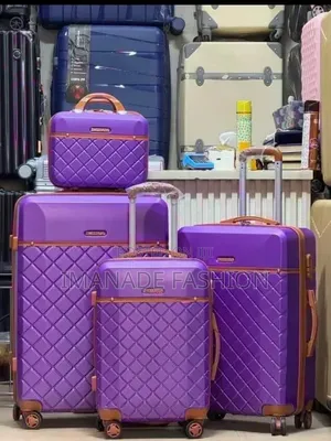 4-Piece Premium Purple Hardshell Luggage Set
