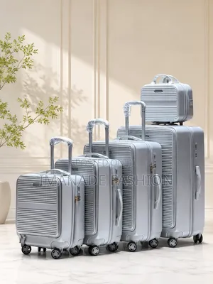 Premium 5-Piece Luggage Set – Silver
