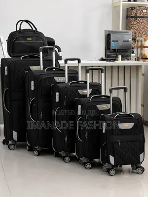 Premium 5-Piece Soft Luggage Set – Black