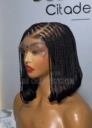 Box Braided Wig With C Parting