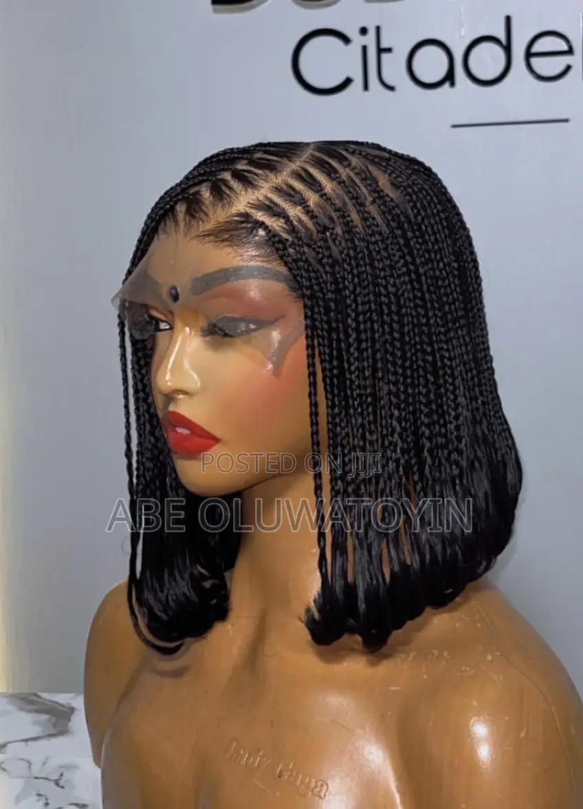 Box Braided Wig With C Parting
