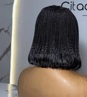 Box Braided Wig With C Parting