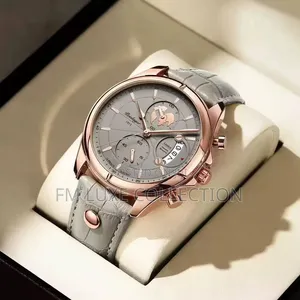 Poedagar Luxury Leather Chronograph Watch