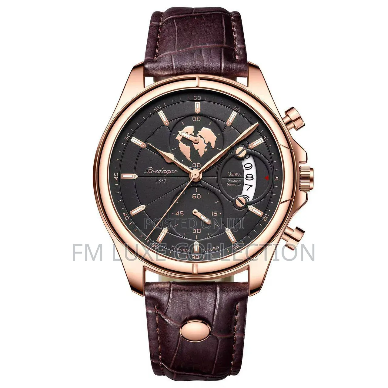 Poedagar Luxury Leather Chronograph Watch
