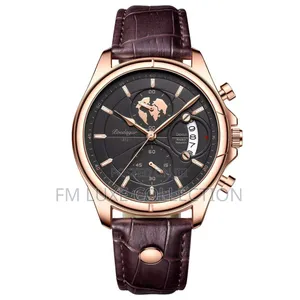 Poedagar Luxury Leather Chronograph Watch