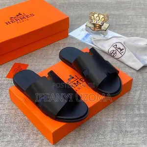 Hermes  Classic Leather Men Slippers