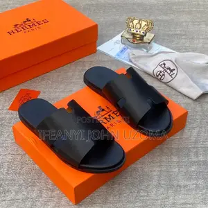 Hermes  Classic Leather Men Slippers