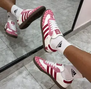 Fresh White, Pink & Burgundy Sneakers