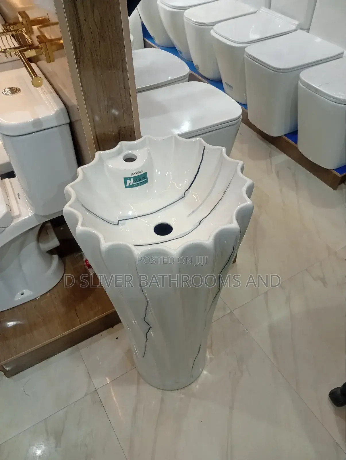 Freestanding Pedestal Wash Hand Basin -White