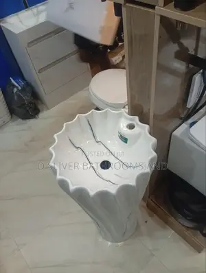 Freestanding Pedestal Wash Hand Basin -White
