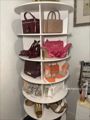7 Layers Rotating Shoe Rack 7-Tier Wood, Holds 32 Pairs of Shoes 360°