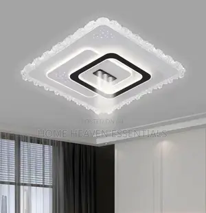 Bedroom Led Chandelier Light Black White Square Modern Ceiling Light