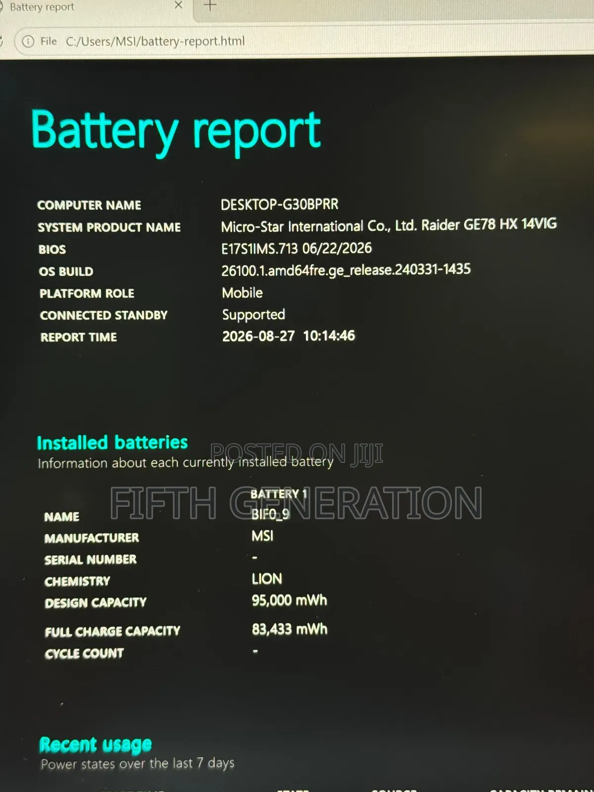 Laptop MSI Raider GE78HX 64GB Intel Core i9 SSD 2T