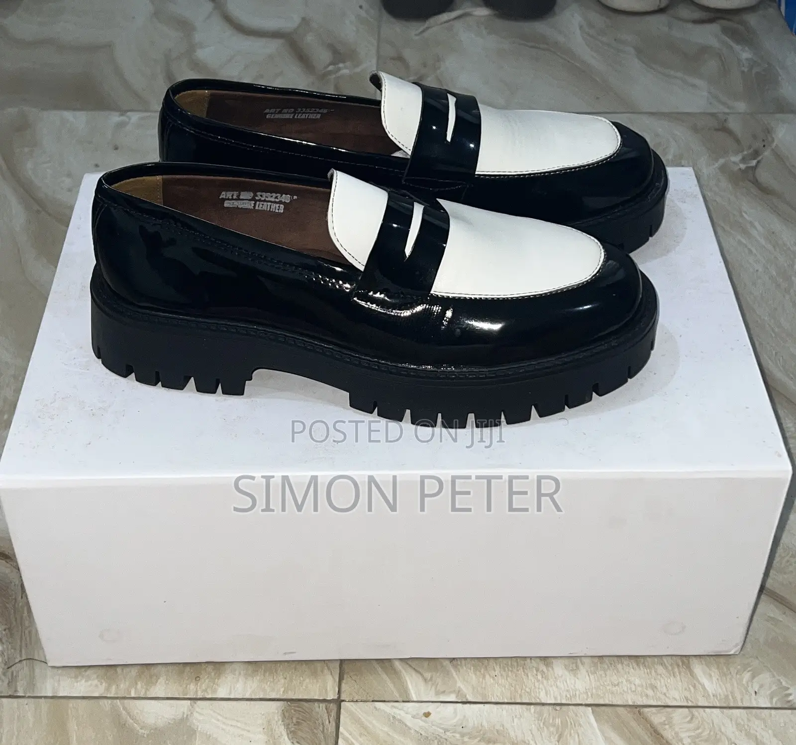Black and White Loafers