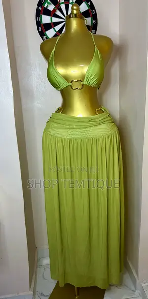 Olive Green Bikini Skirt Set