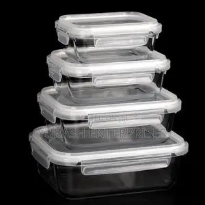 4in1 Lock Fresh Glass Bowl Set With Plastic