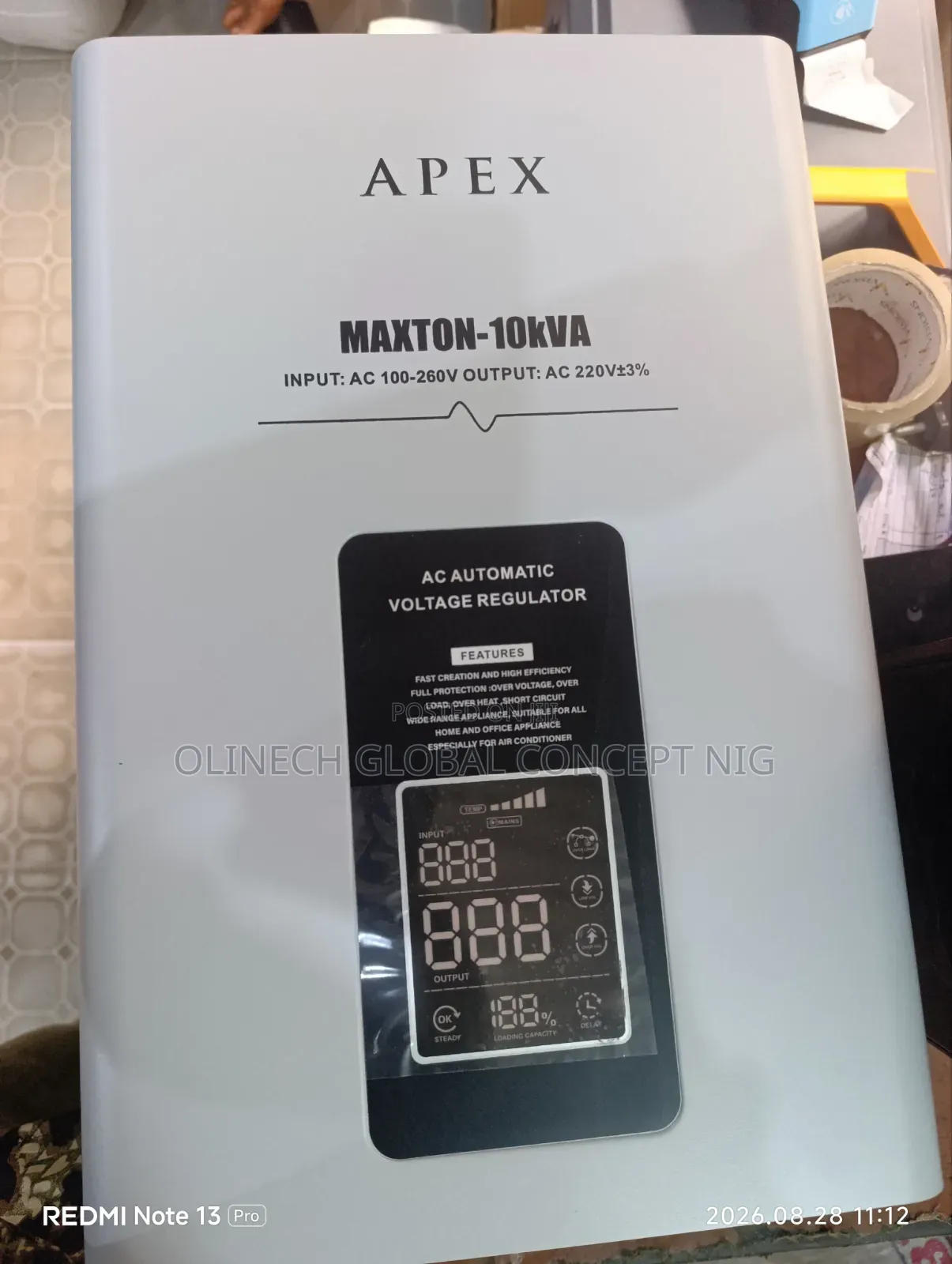 10 Kva Apex Stabilizer  / 100 v - 240 V