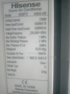 AC Hisense 1hp Split With Complete Kits
