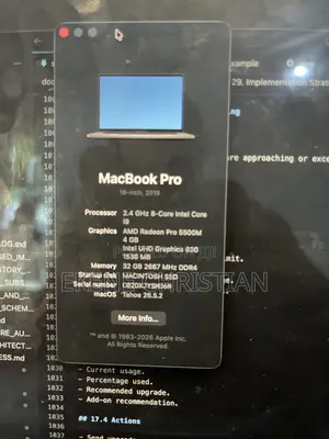 Laptop Apple MacBook Pro 2019 32GB Intel Core i9 SSD 512GB