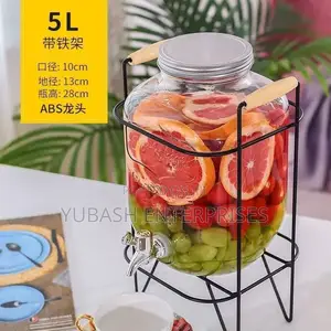 Glass Juice Dispenser With Stand