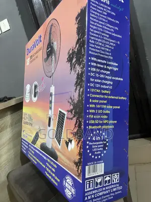 Duravolt 18" Rechargeable Floor Fan