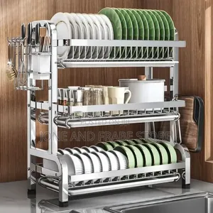 3 LAYERS/TIERS Non Rust Stainless Steel Plate Dish Rack